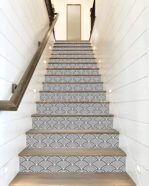 Déco Contremarches D'escalier 3D Simple White 205NA - Papier Peint Mural Adhésif