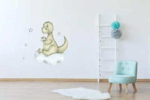 Yyart Dinosaur Wall Decals – Set Of 5 Vinyl Stickers, Black, For Kids Room, Nursery, School Decor - View #5