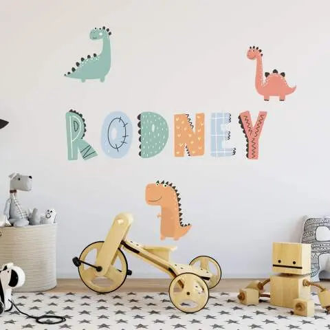 Yyart Dinosaur Wall Decals – Set Of 5 Vinyl Stickers, Black, For Kids Room, Nursery, School Decor - View #3