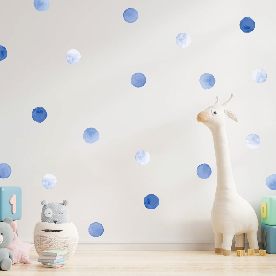 Wallsticker -  Polka Dots / Blue
