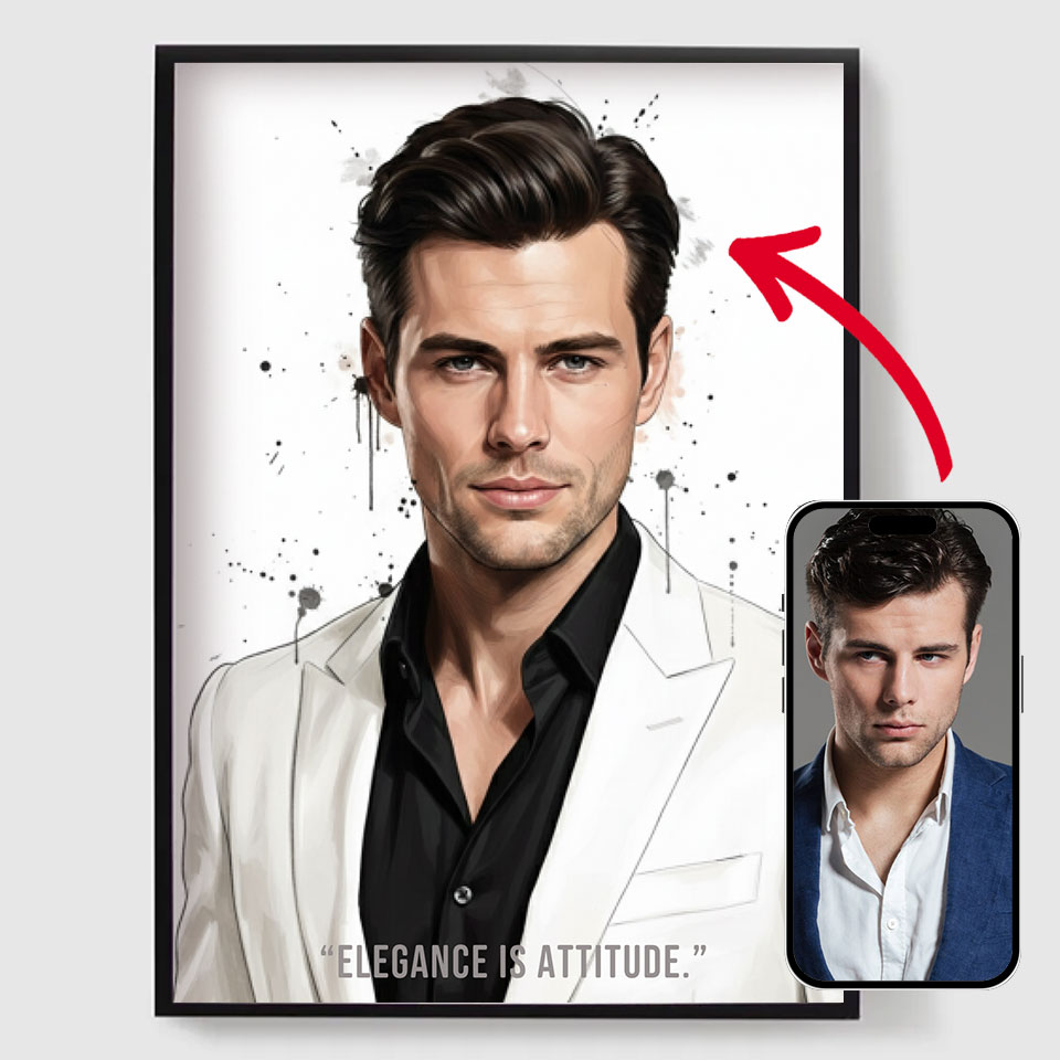 Personalised Poster - Ink & Oil Portrait - AI Poster