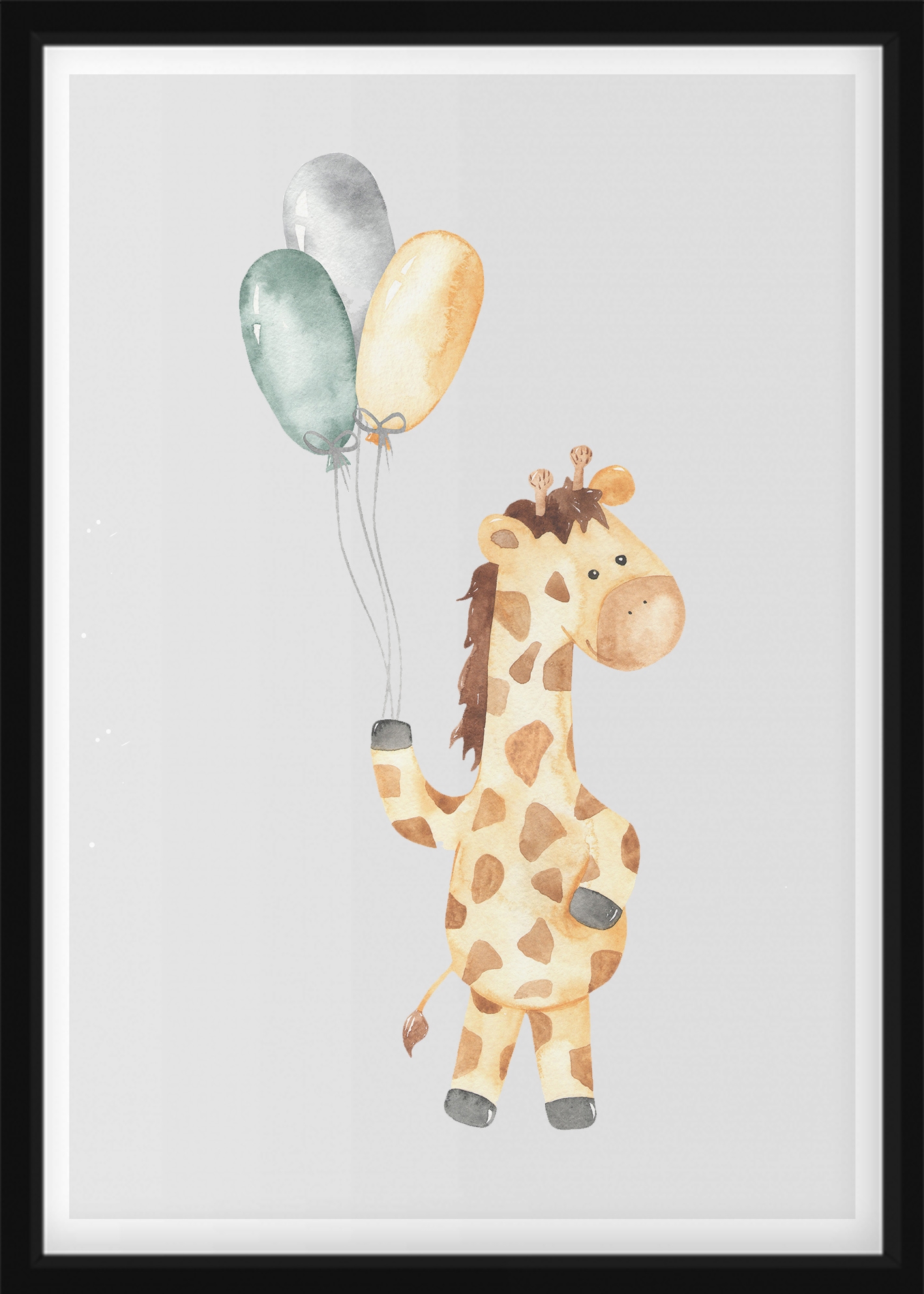 POSTERS - Giraffe with balloons