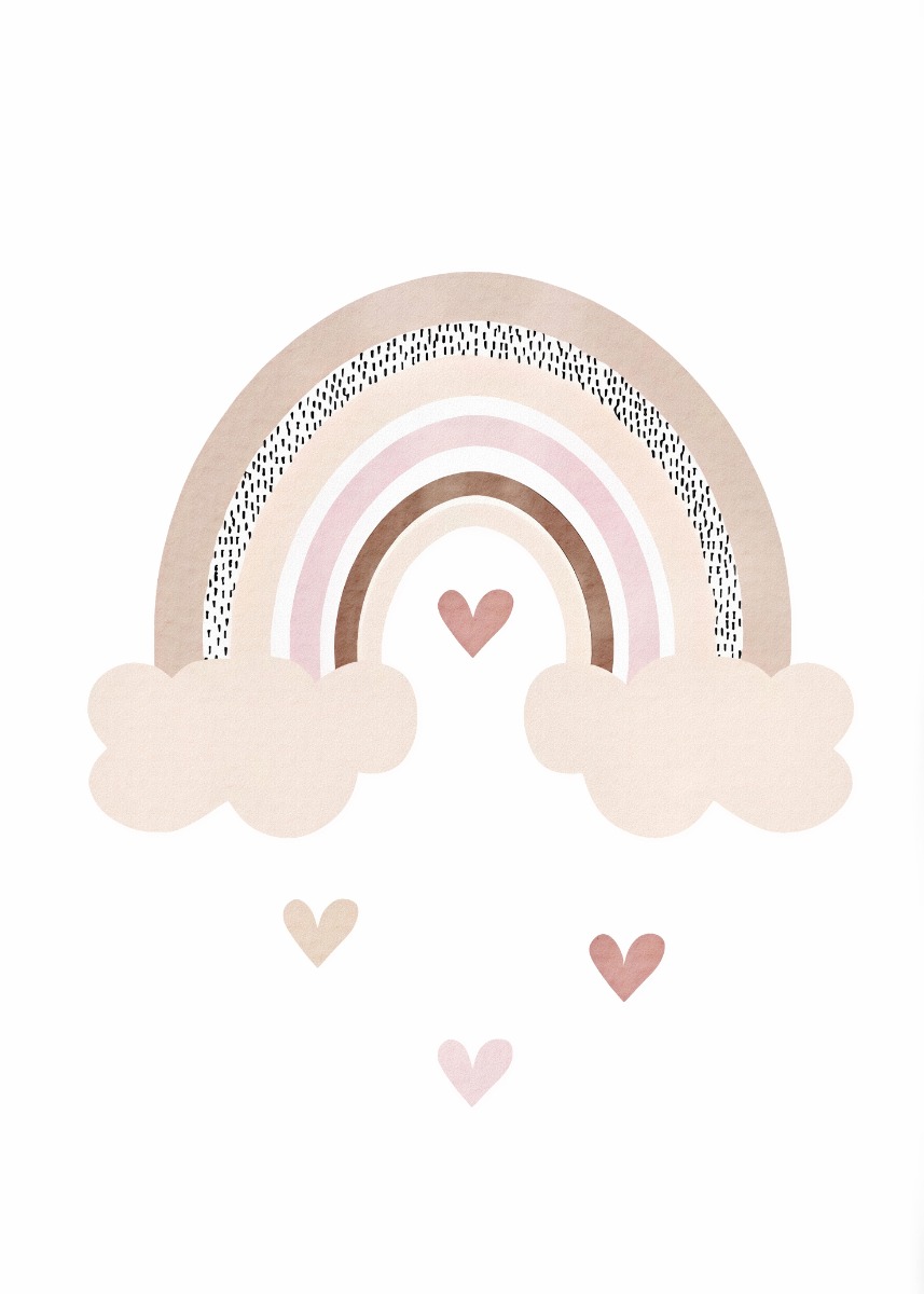 Poster - Rainbow and Hearts / 02