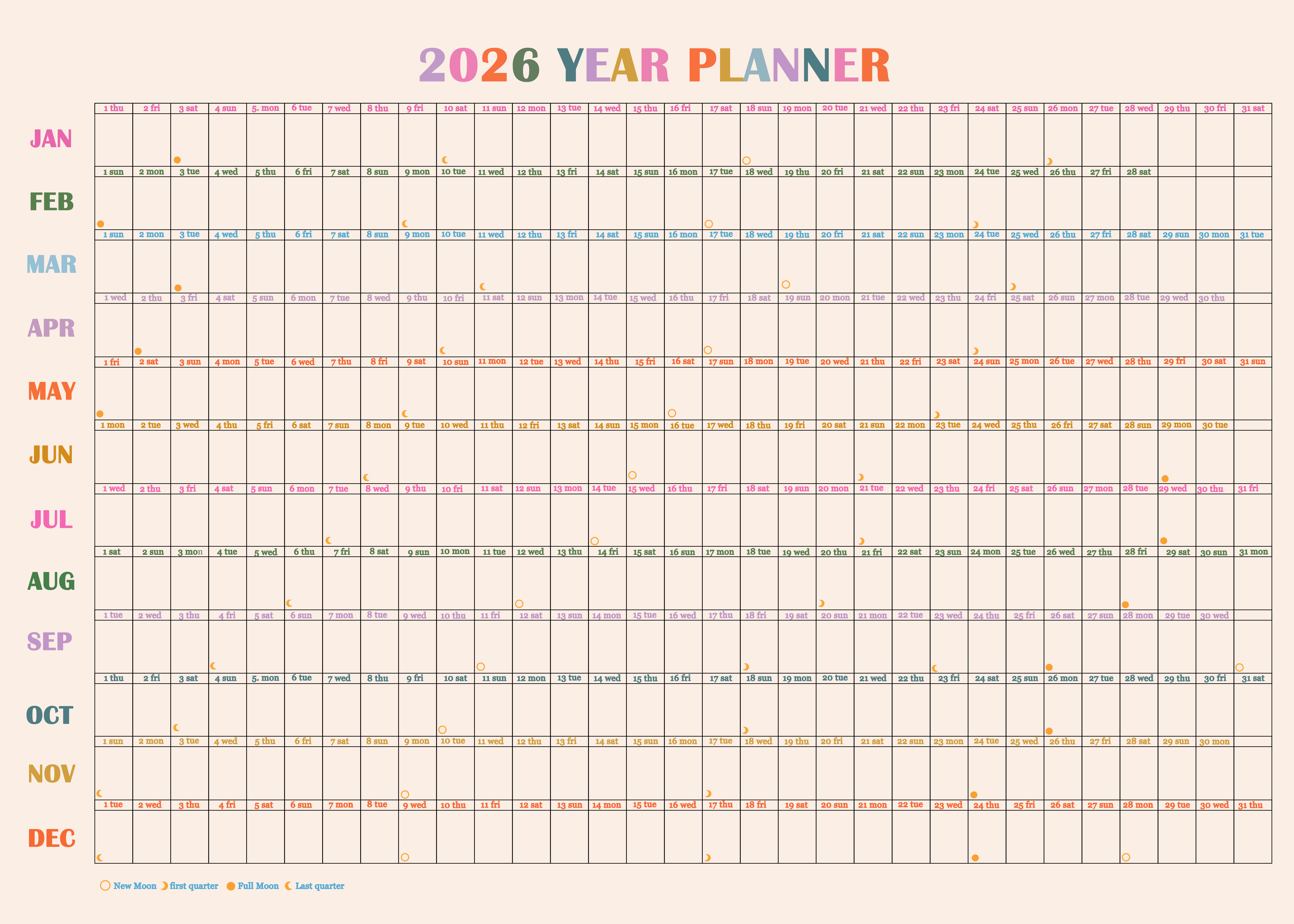Poster - 2026 Year Planner