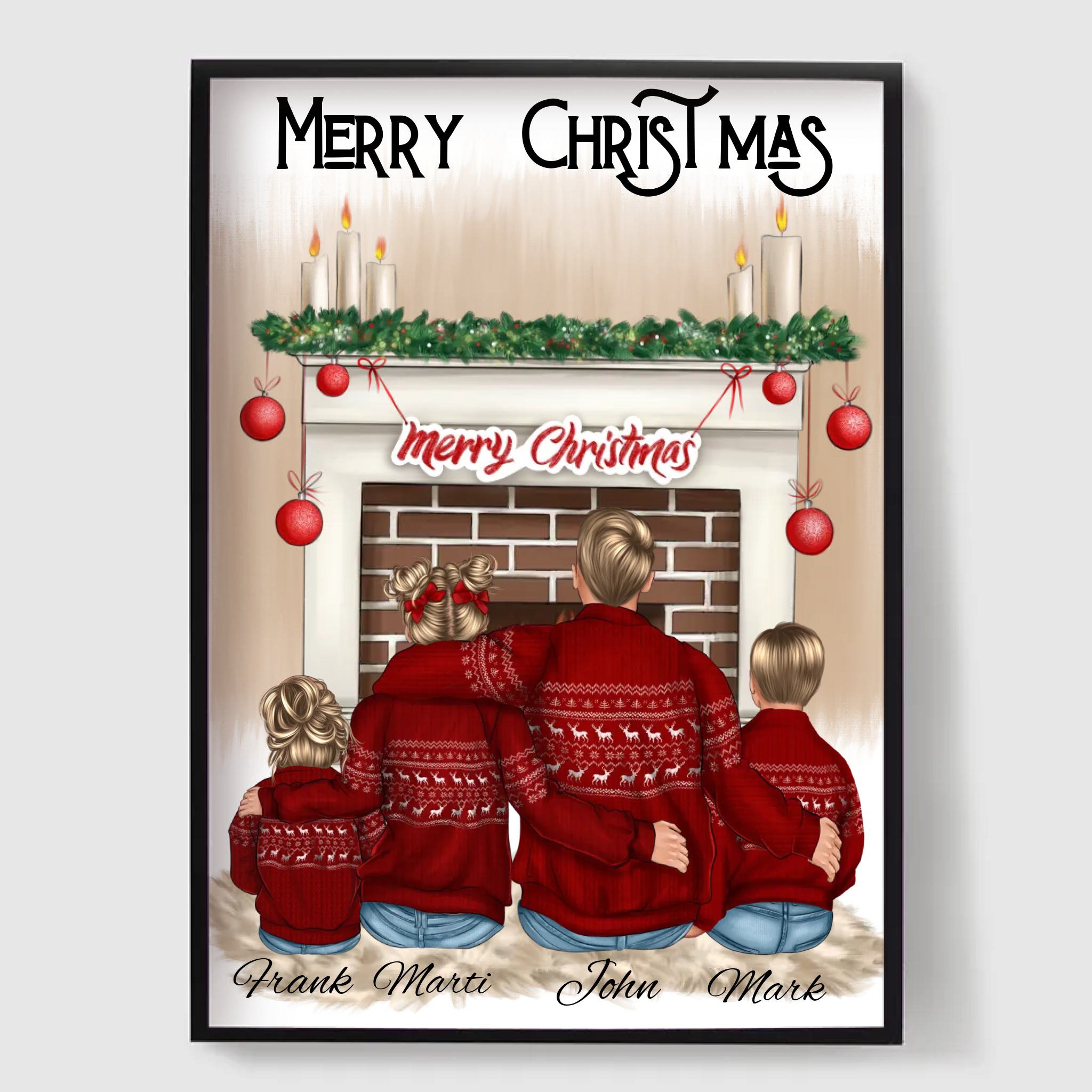 Personalized Poster - Christmas Family Portrait