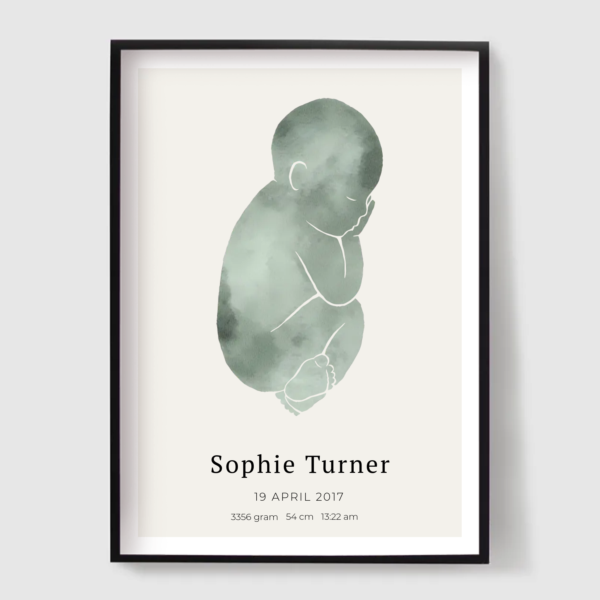 Personalised Poster - Watercolour baby