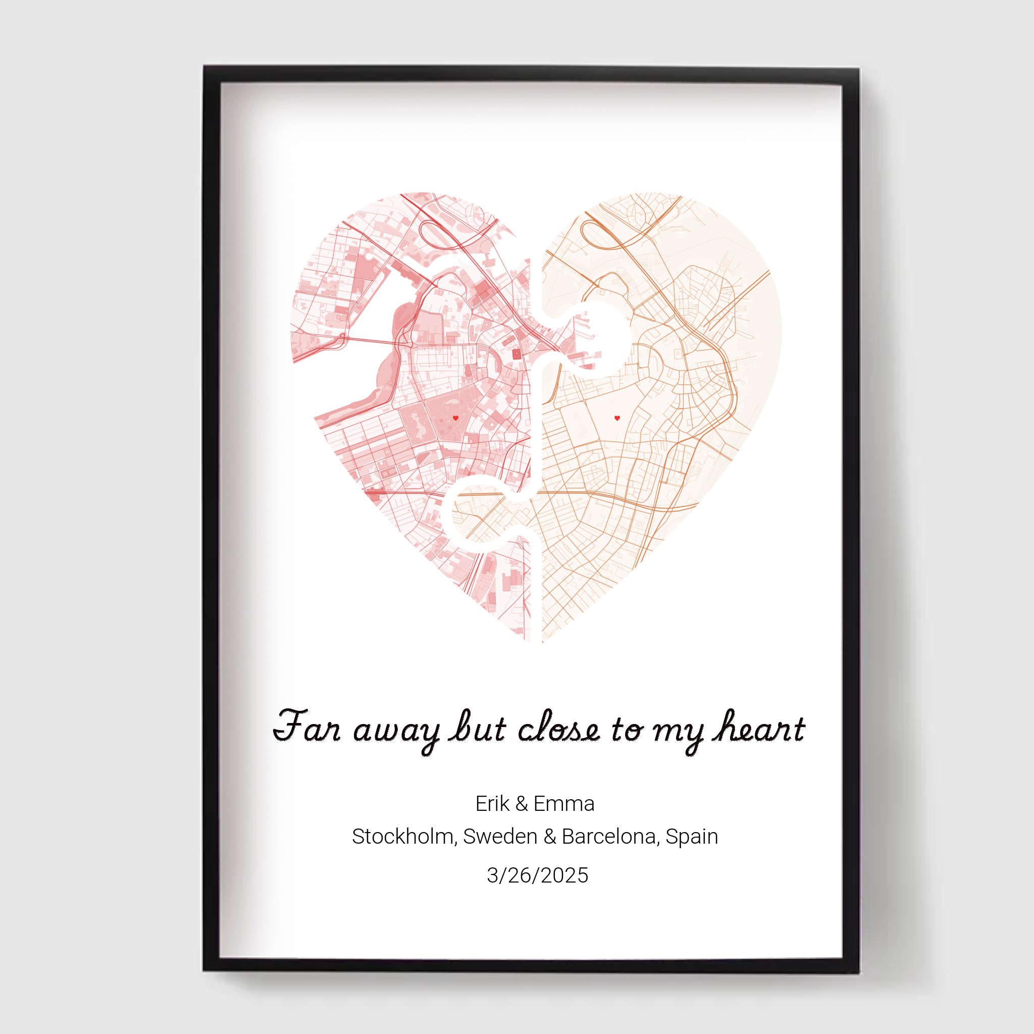 Personalized Poster - Heart Map Design