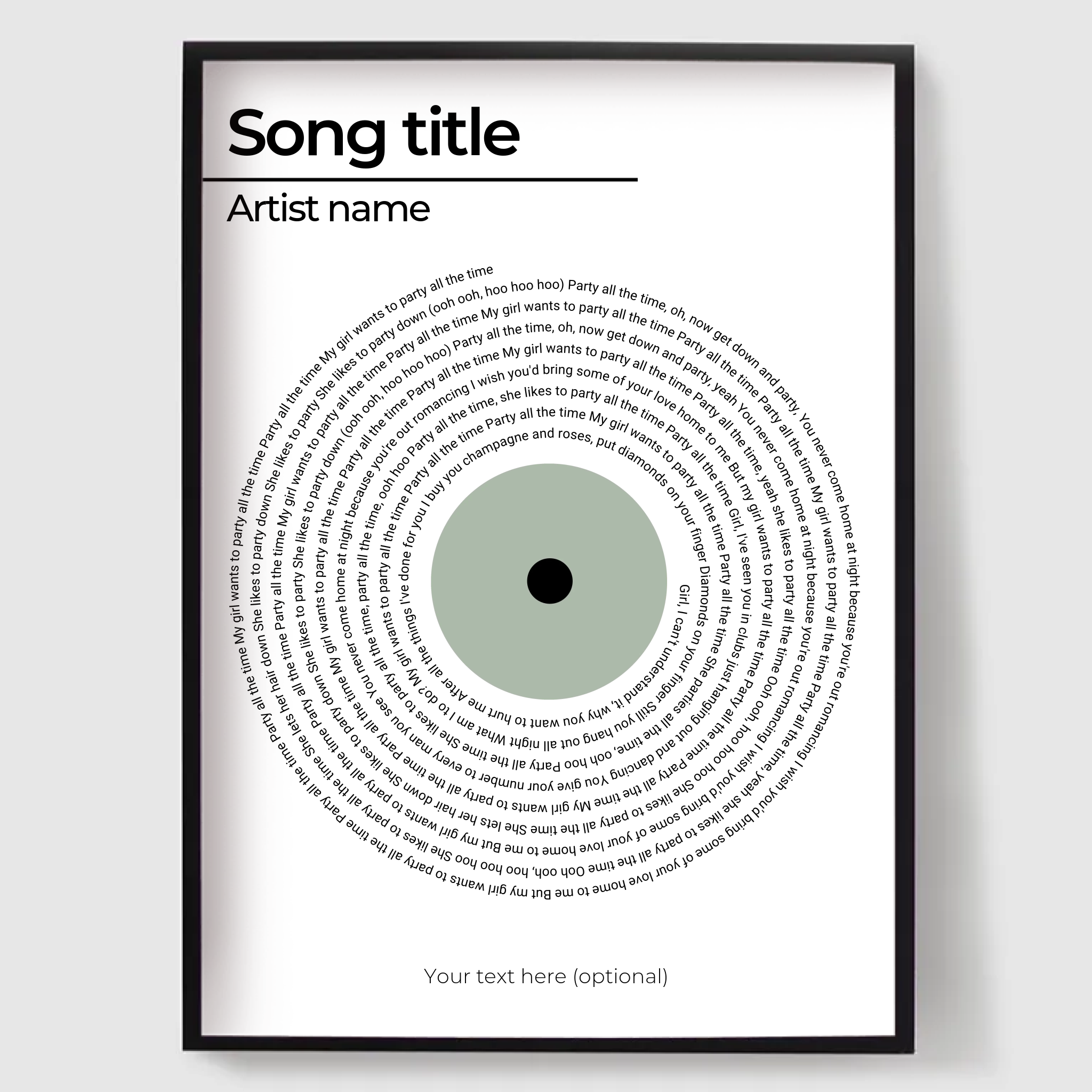 Personalized Poster - Song Lyric Circle
