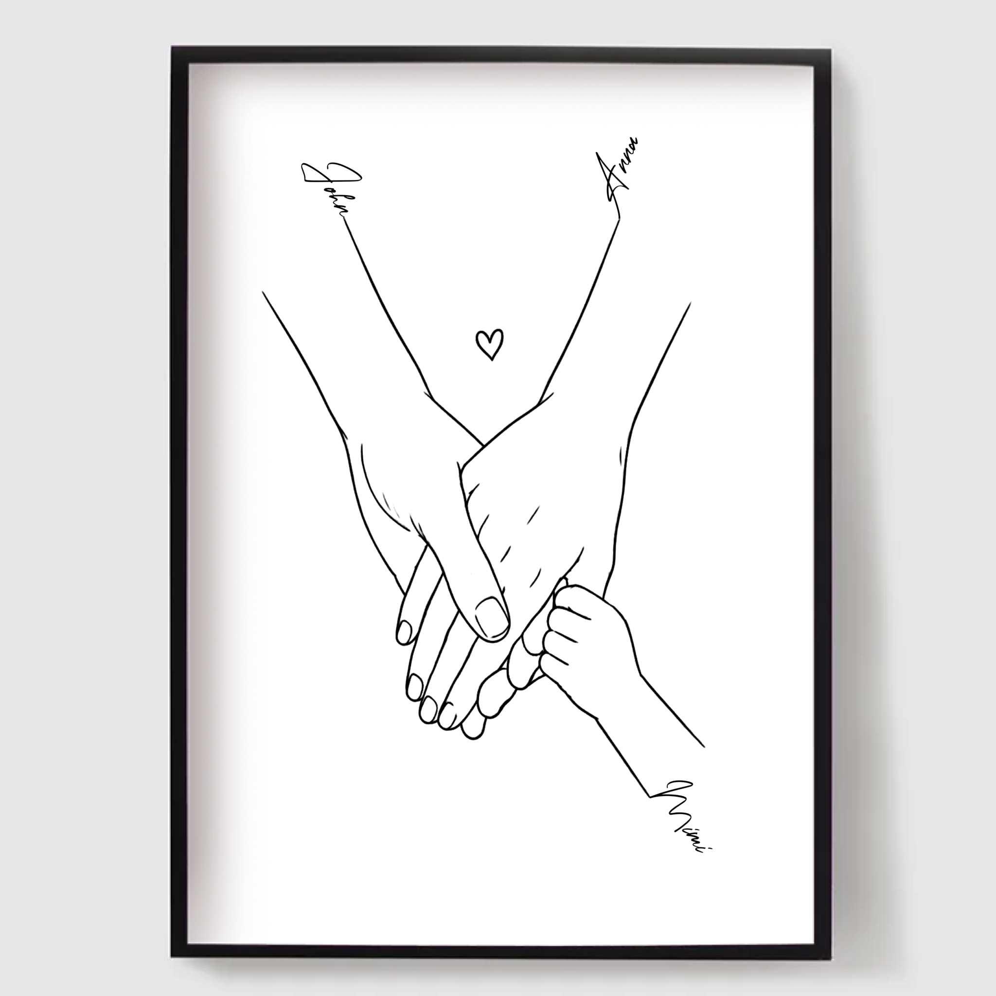 Personalised Poster - Family Line Drawing - 3 to 5 Names