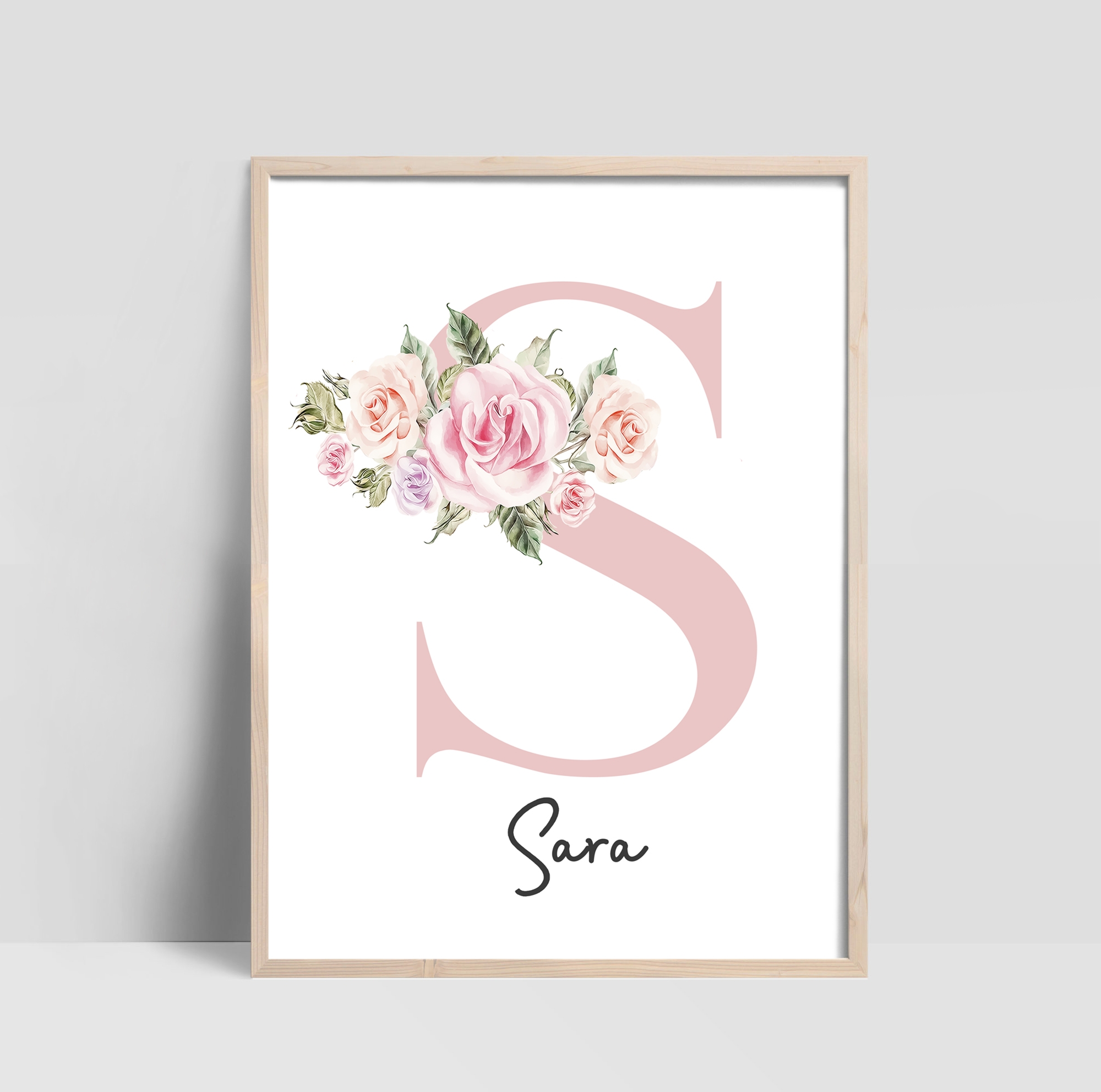 Poster -  Flowers  / Custom Text