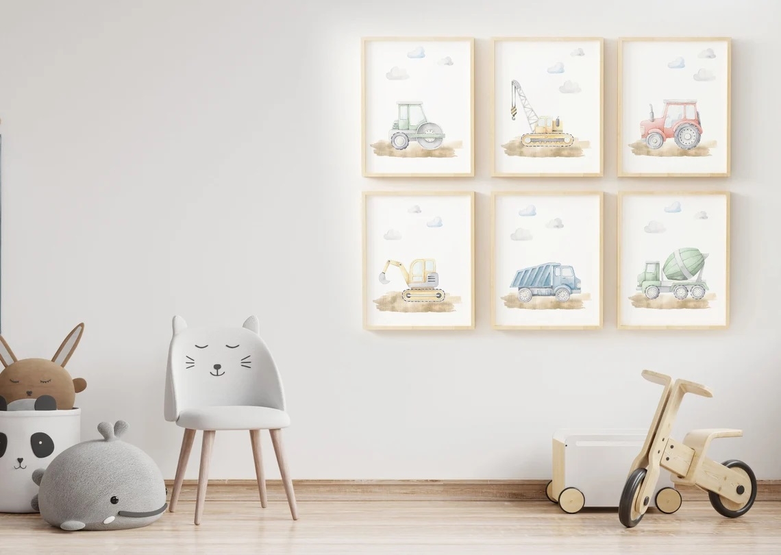 Posters - Construction Trucks / Set of 6