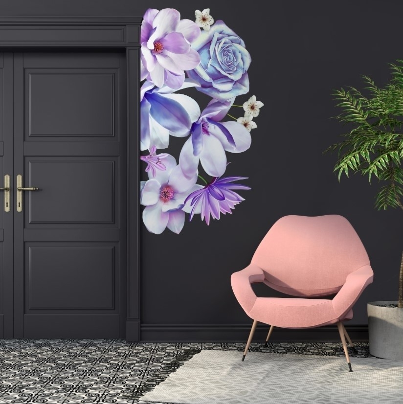Wallsticker - 3D Floral Purple Daisy Lily Orchid Flower
