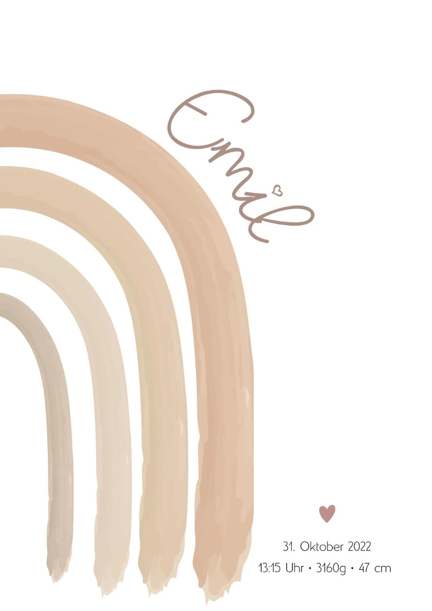 Poster – Rainbow Personalized Birth Boho