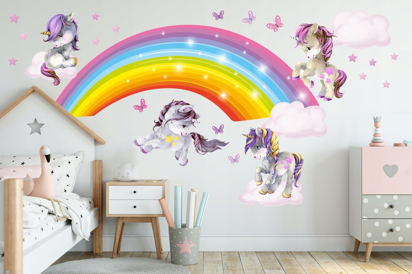 Wallstickers - Unicorns and Rainbow
