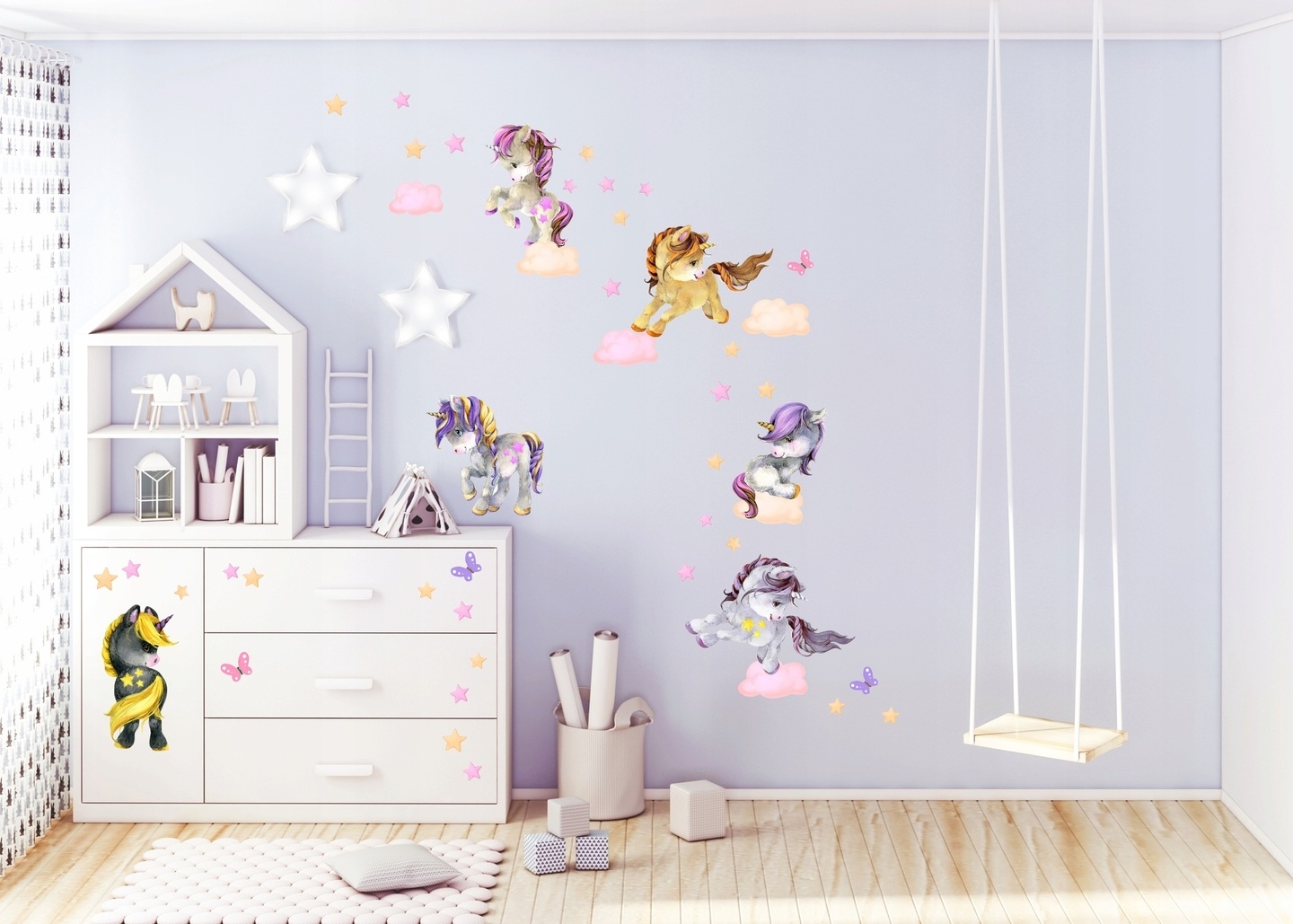 Wallsticker -Butterflies and Unicorns