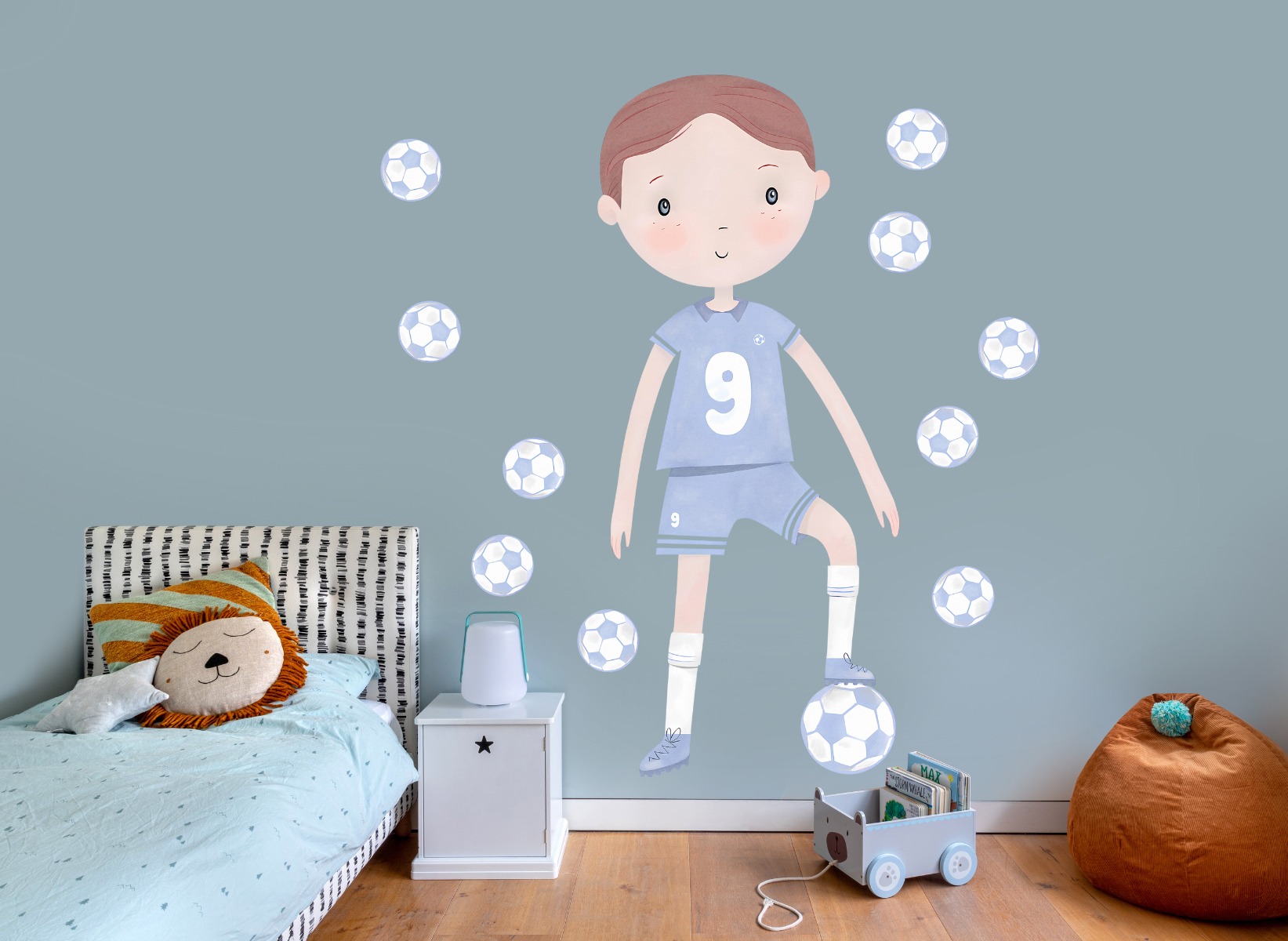 Wallsticker - Footballer / Blue