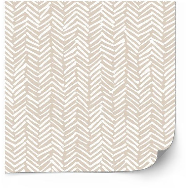 Tiles Sticker -  Herringbone Decals / Beige and White / 24 pcs