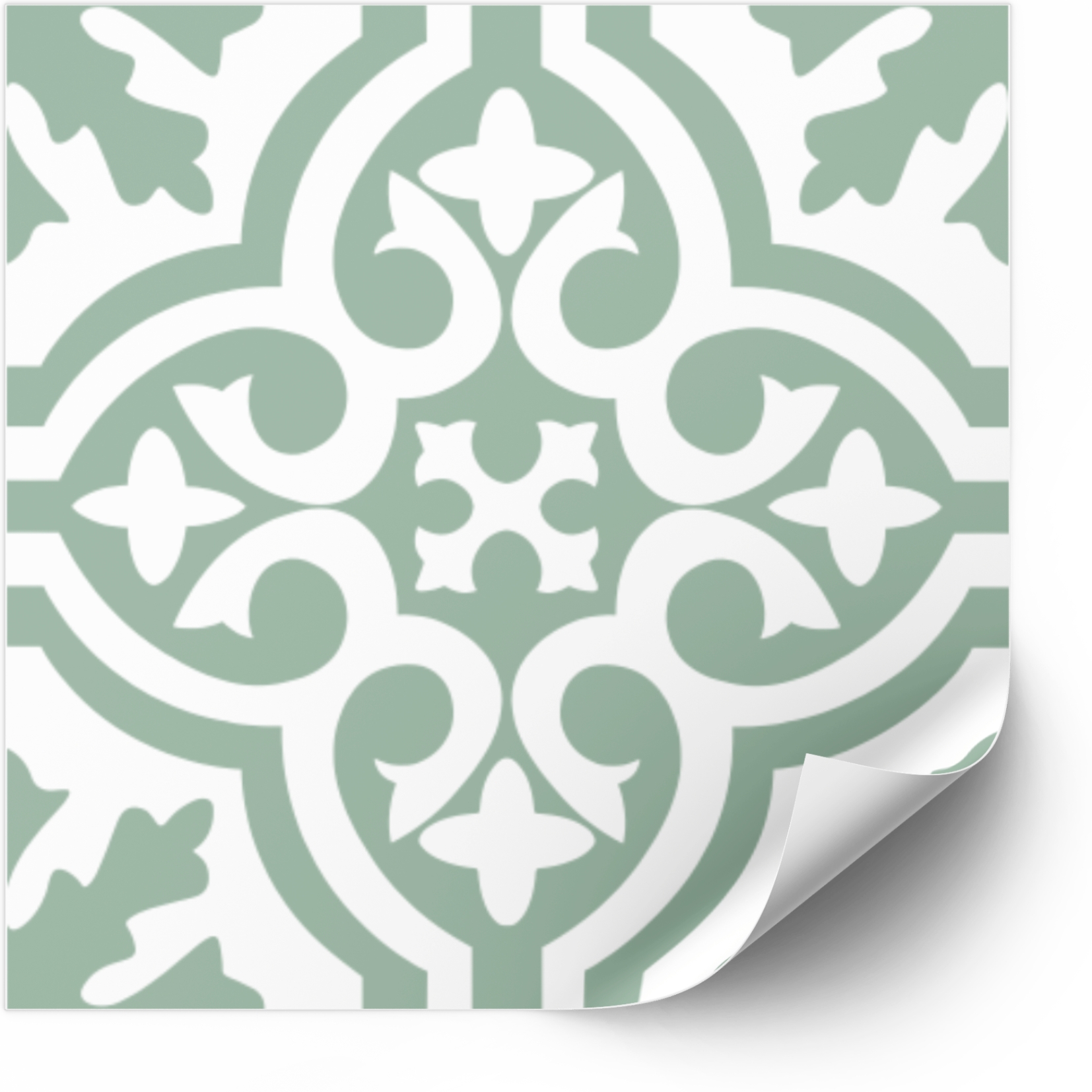 Tiles Sticker - Vintage Tile Decals / Sage Green / 02 / 24 pcs