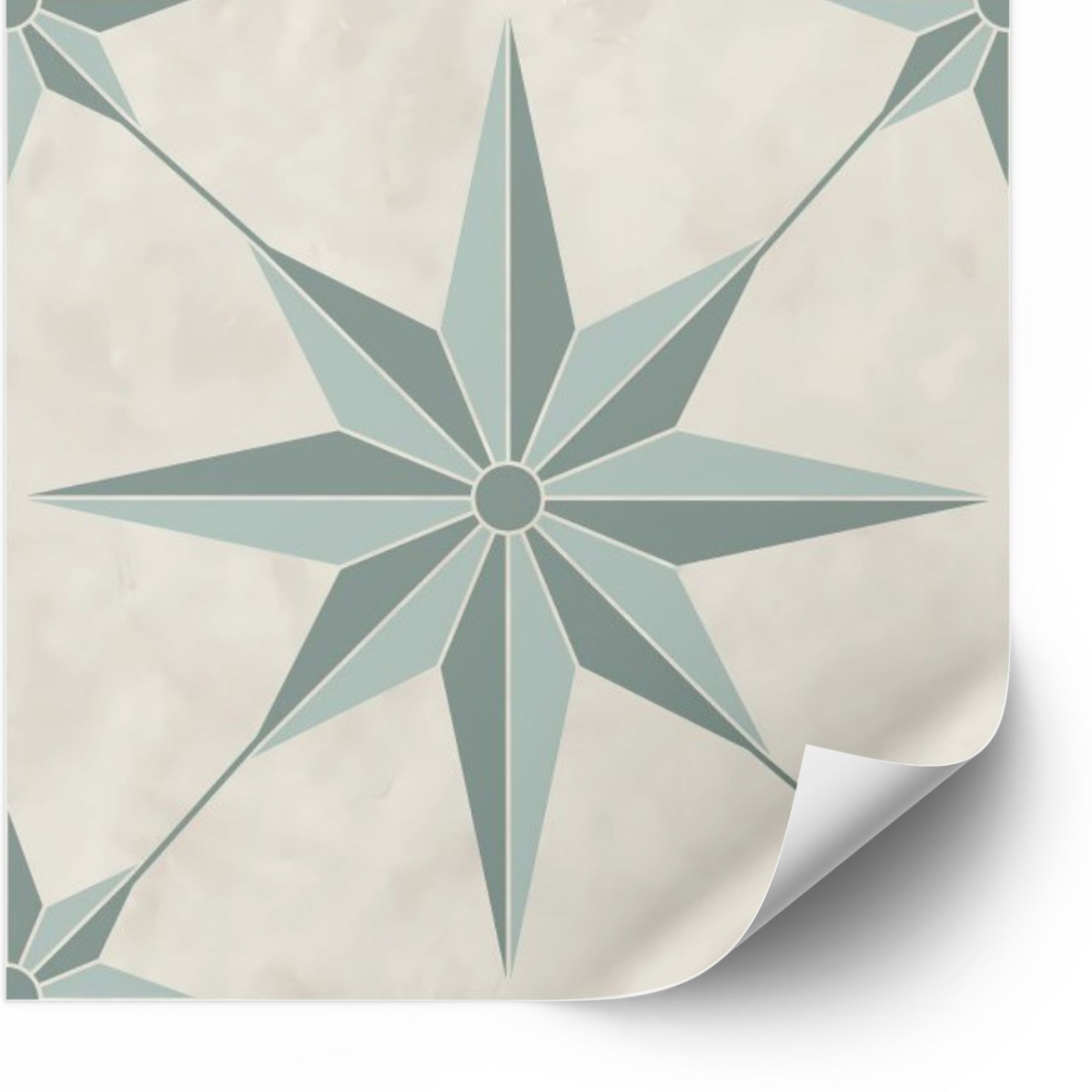Tiles Sticker - Star Tile Decals / Sage Green / 24 pcs