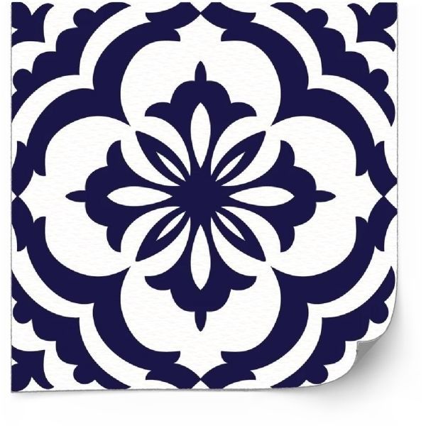 Tiles Sticker - Vintage Tile Decals / Navy Blue and White / 24 pcs