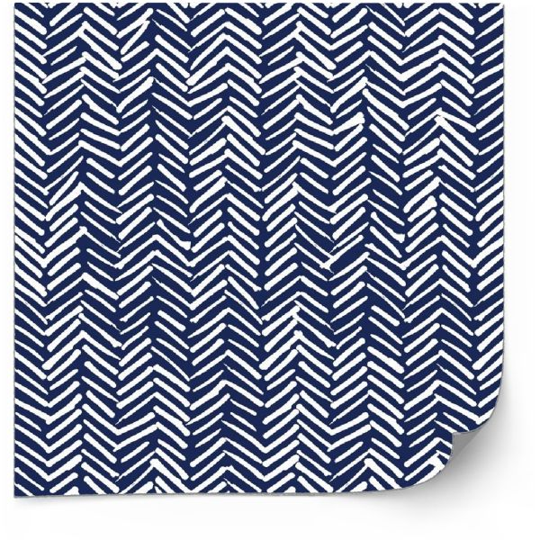 Tiles Sticker -  Herringbone Decals / Navy and White / 24 pcs