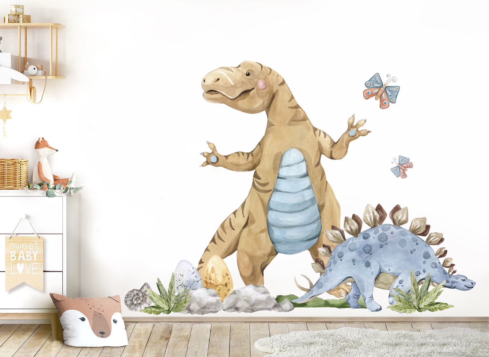 Wallsticker - Tyrannosaurus and Stegosaurus