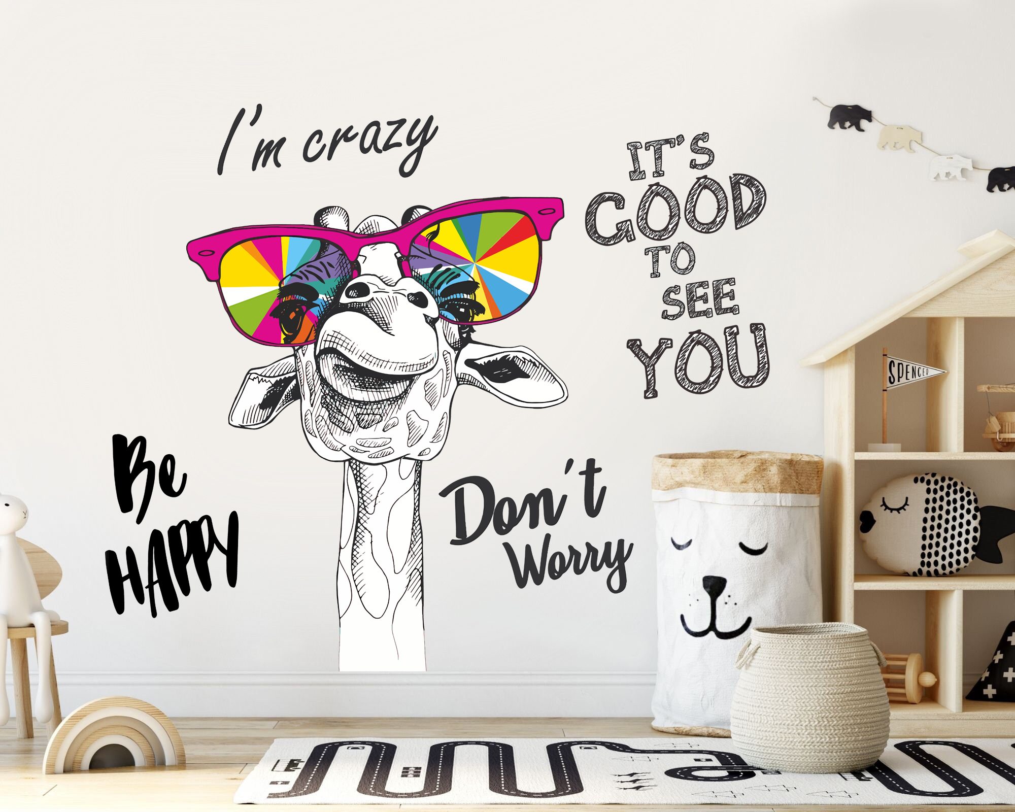Wallsticker - Dont Worry Be Happy /  Giraffe / 02