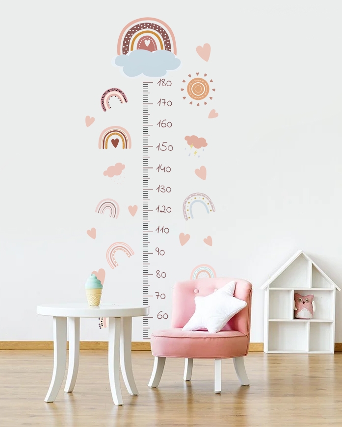 Wallsticker - Height Measure / Rainbows