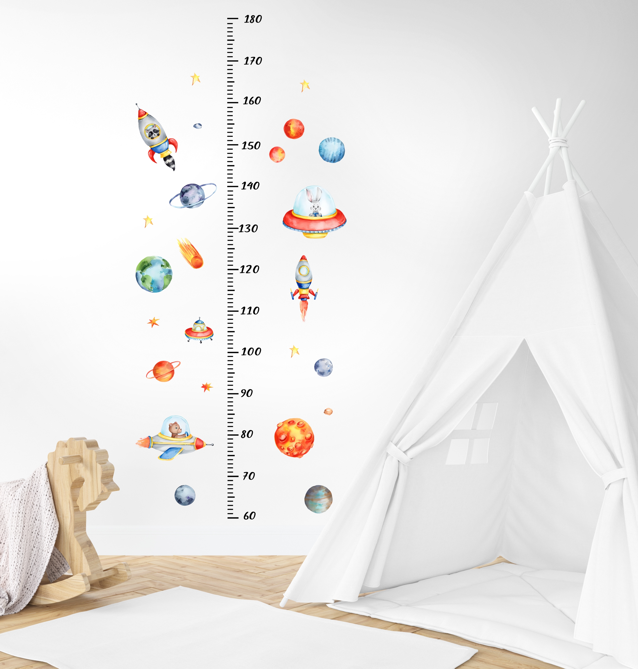 Wallsticker - Height Measure / Cartoon Space