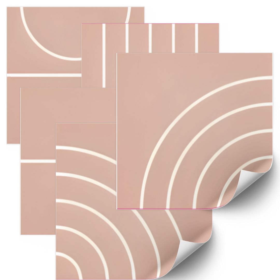 Tiles Sticker - Boho Geometric Salmon / 24 pcs