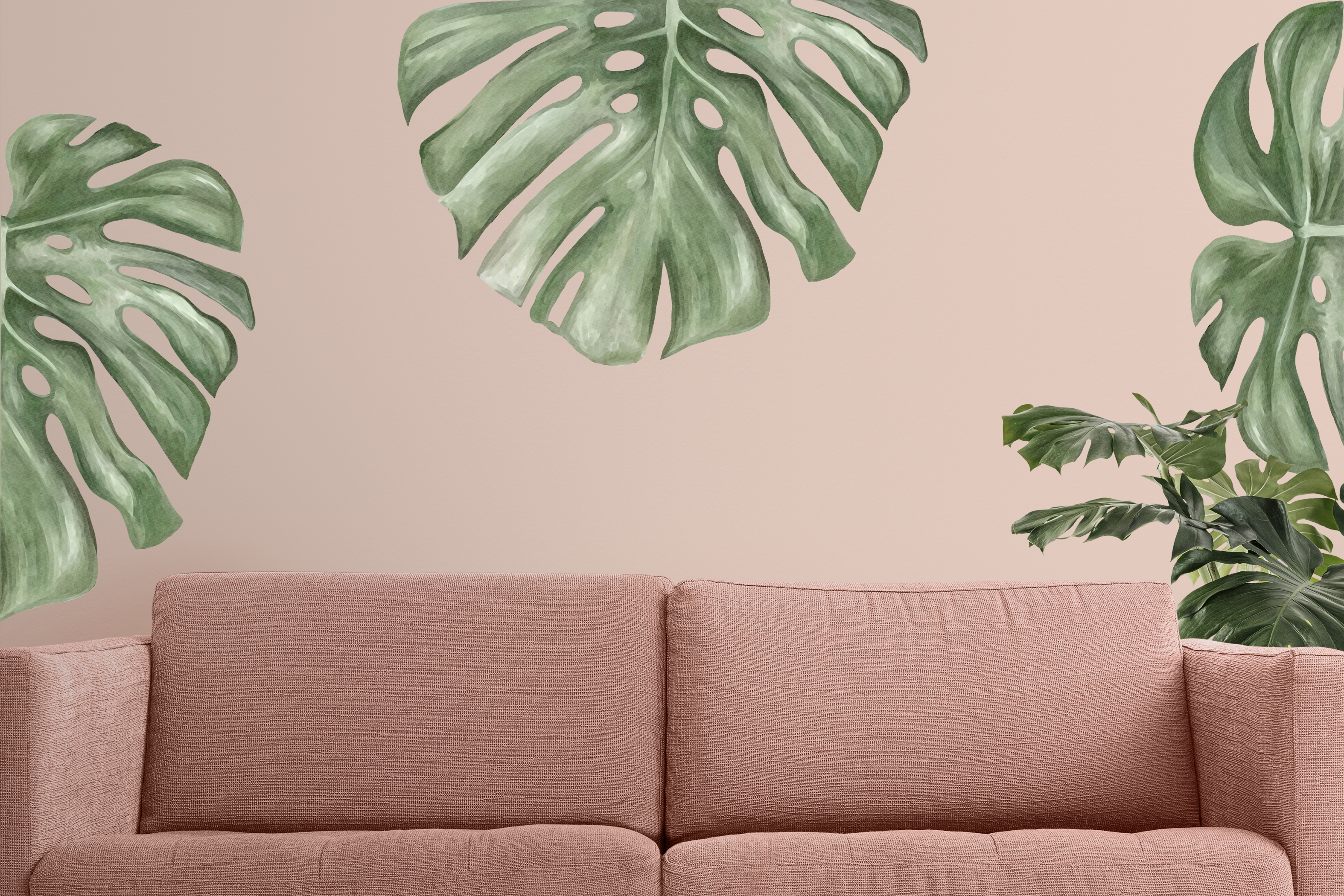 Wallsticker - Monstera Leaves / Sage Green