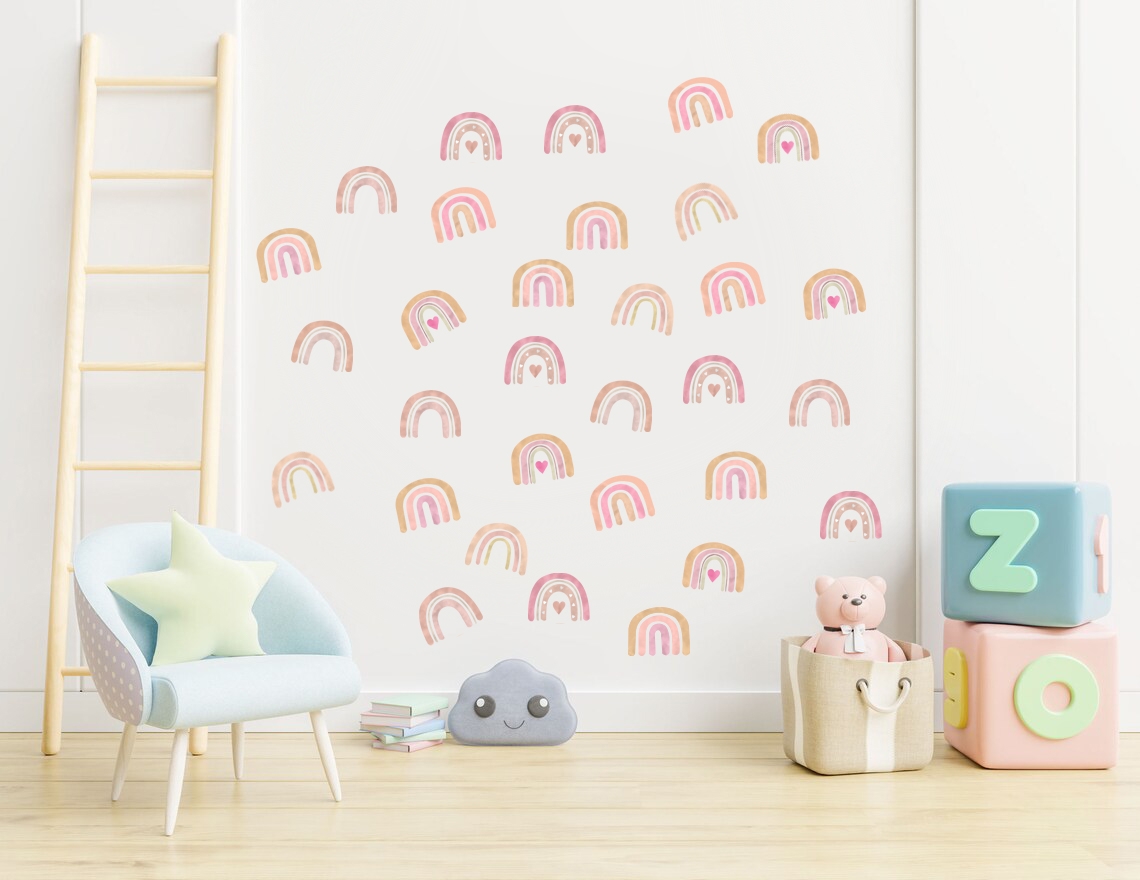 Wallsticker - Rainbows with Heart