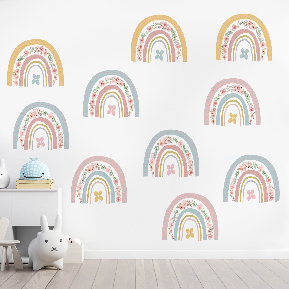 Wallsticker - Rainbow with Flowers / 02