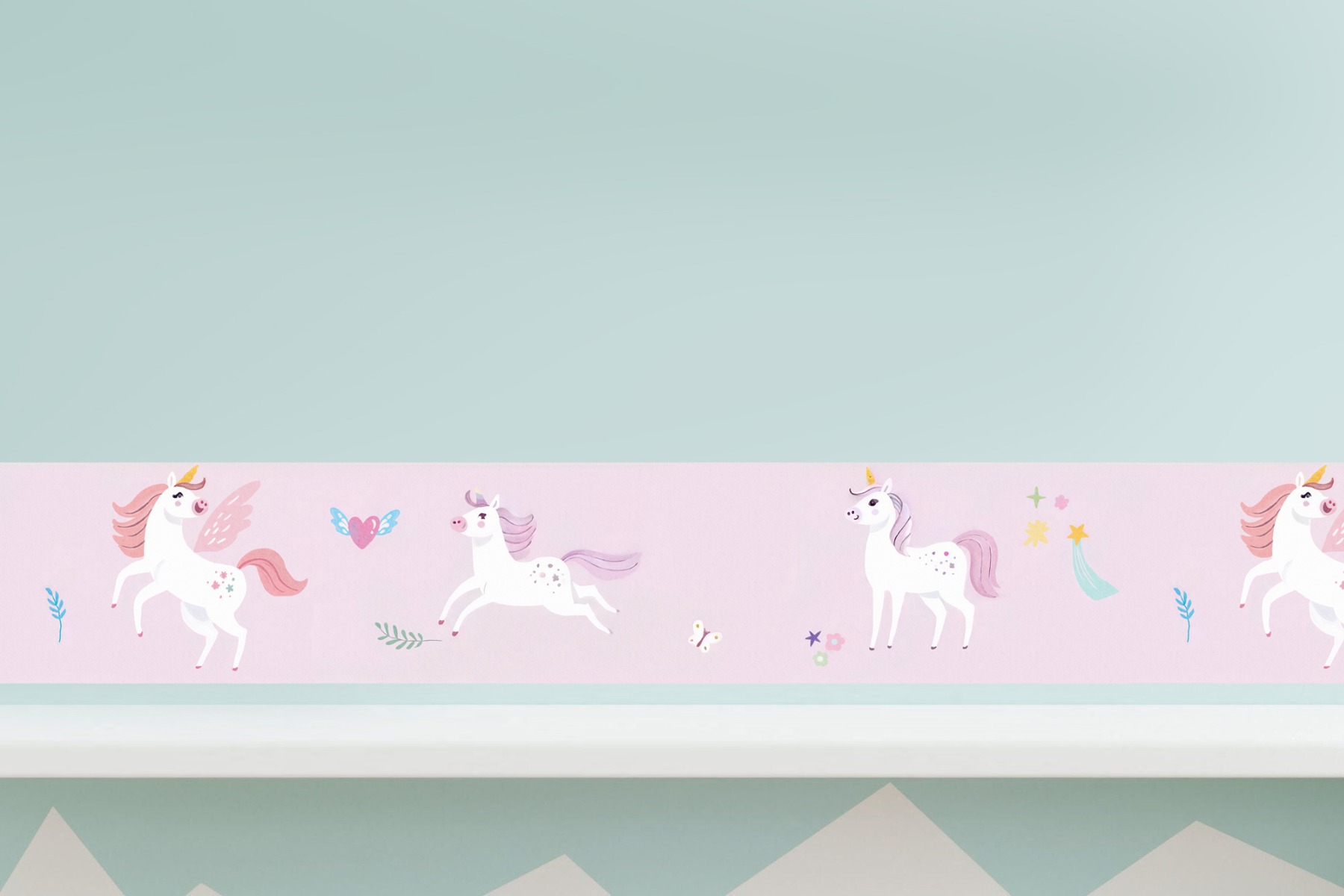 Wallsticker - Unicorn / LavenderBlush /  Border Sticker