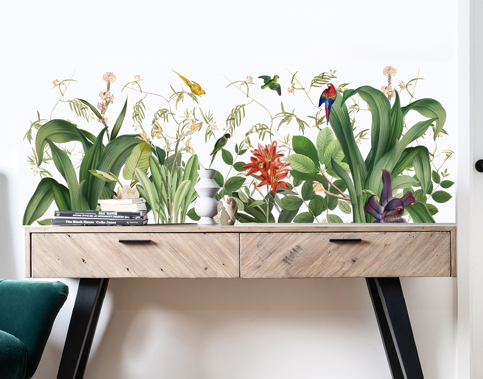 Wallsticker - Tropical Plants and Birds