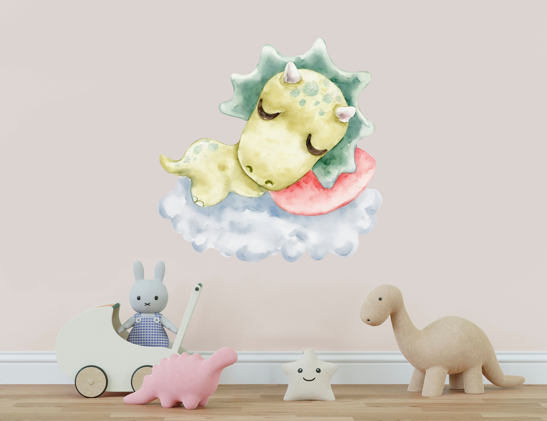 Wallsticker - Baby Dinosaur Sleeping on the Cloud / 02