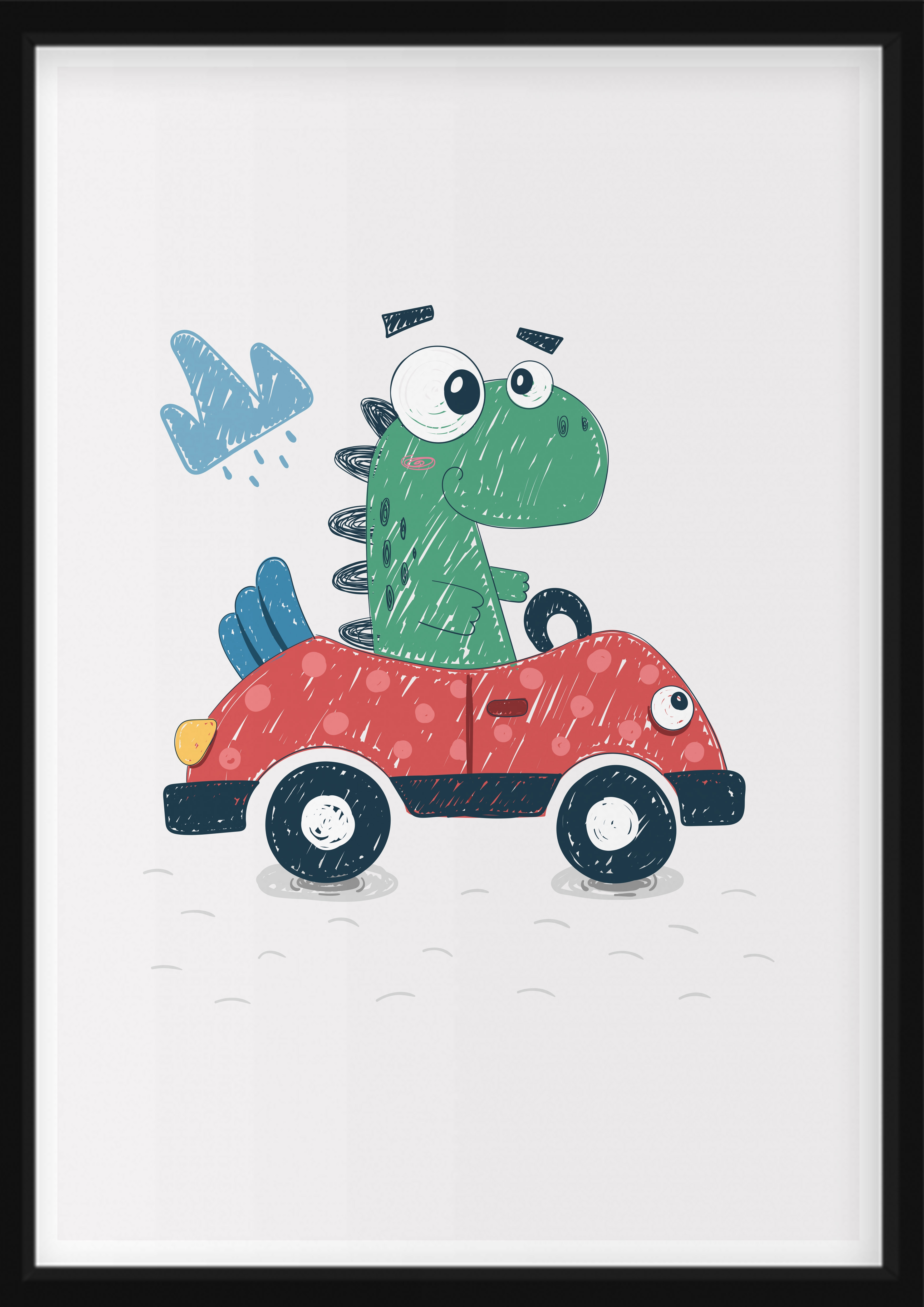 Poster - Dino in car