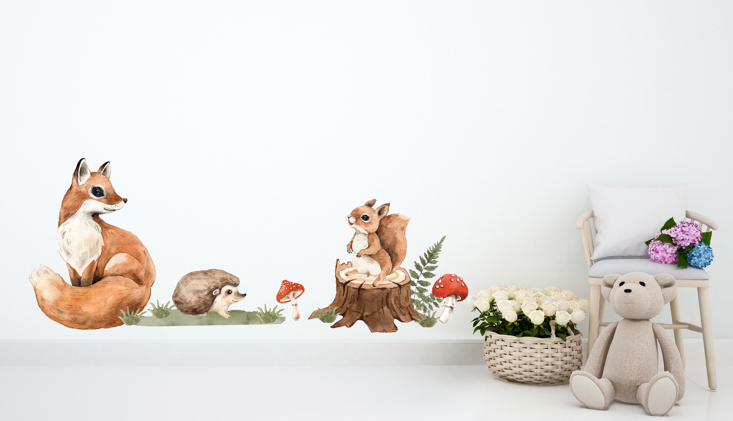 Wallsticker - Fox and Squirrel