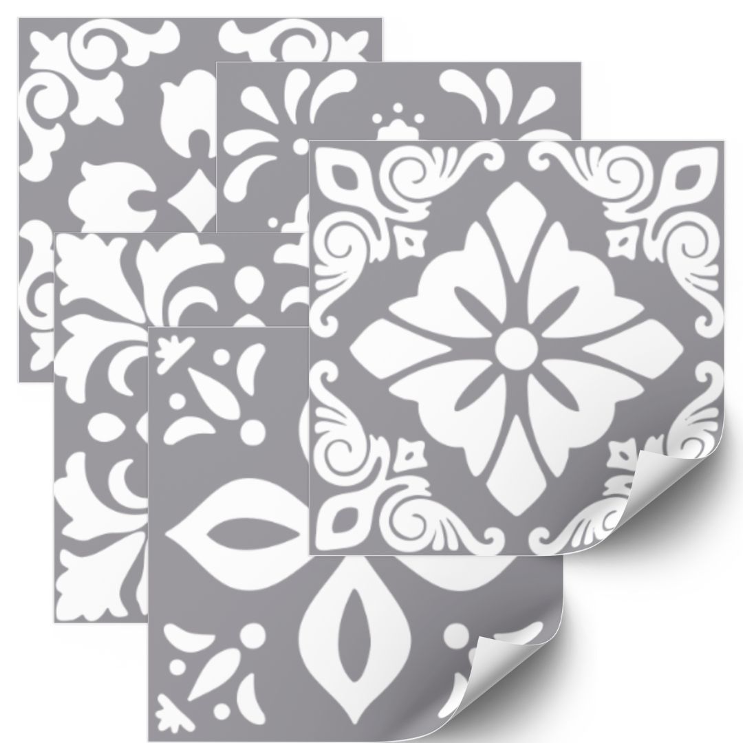 Tiles Sticker - Vintage / Dark Grey / 24 pcs