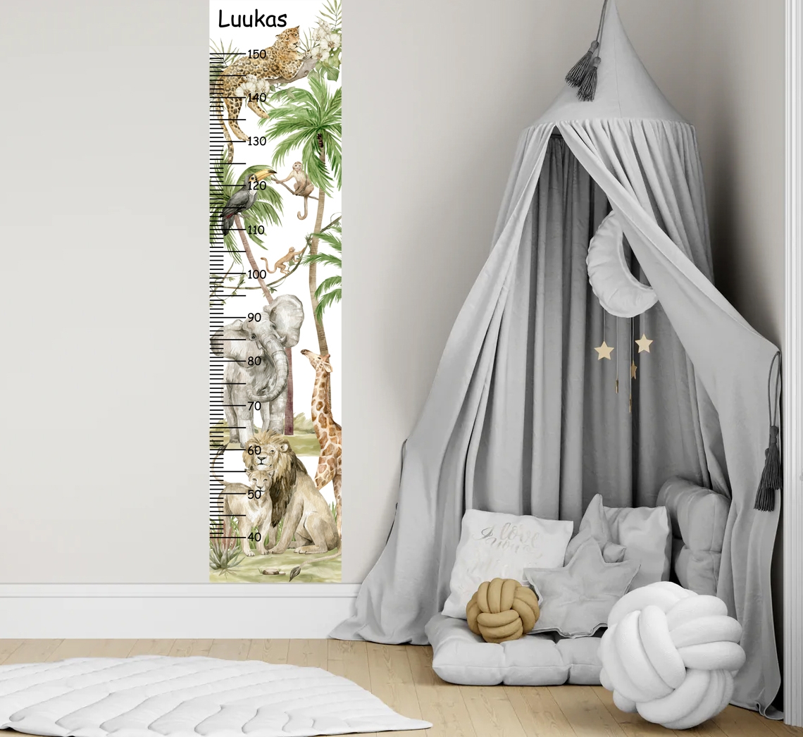 Wallsticker -  Safari Animals / Height Measure