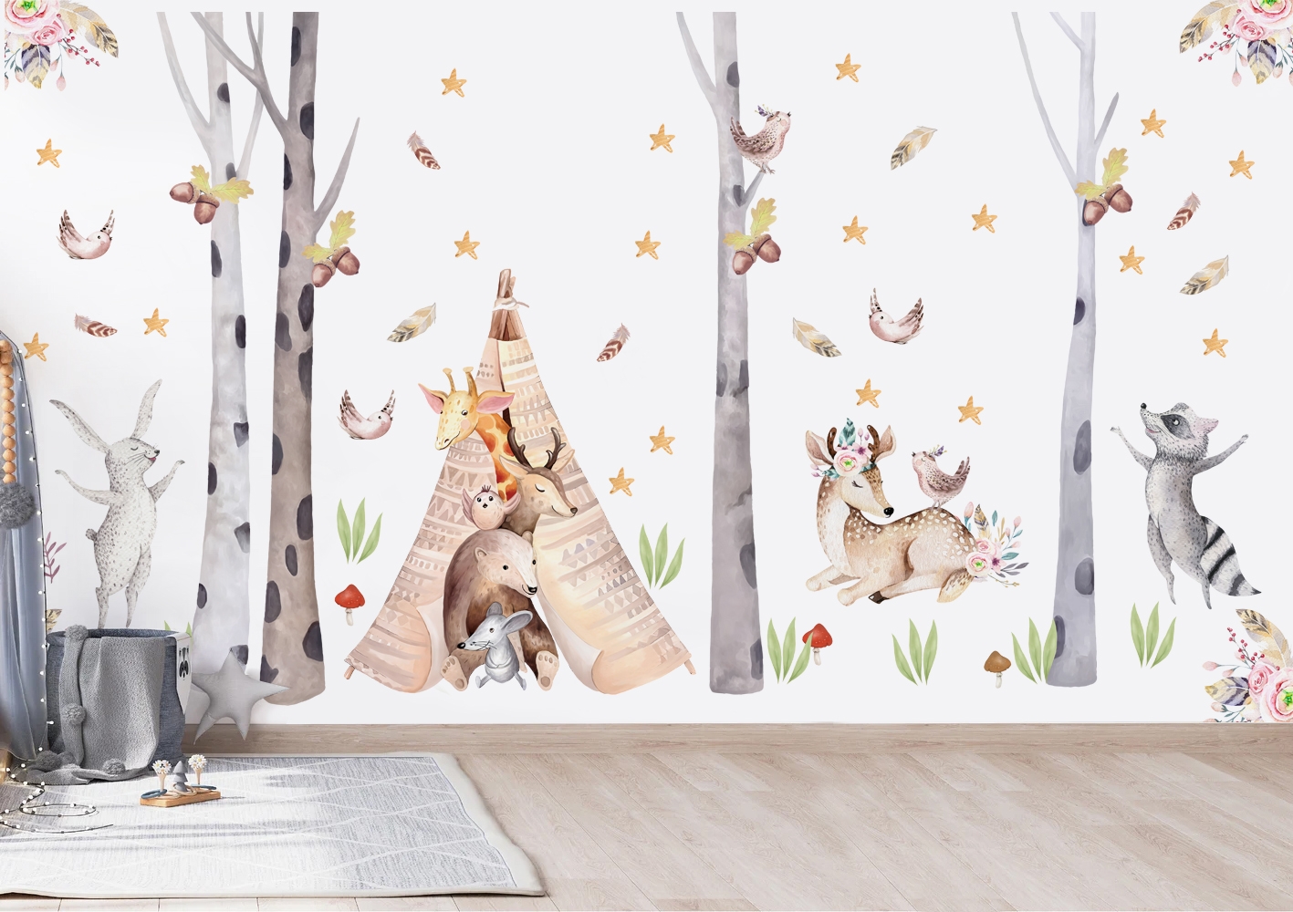 Wallsticker - Forest Boho Animals / Large