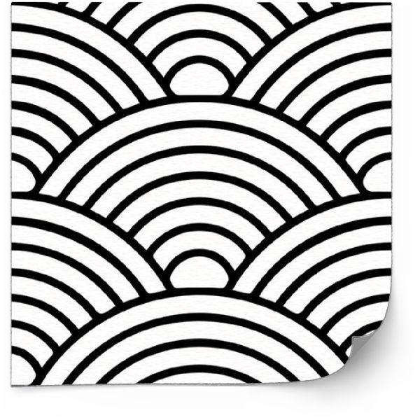Tiles Sticker - Japanese Waves Seamless Pattern / 24 pcs