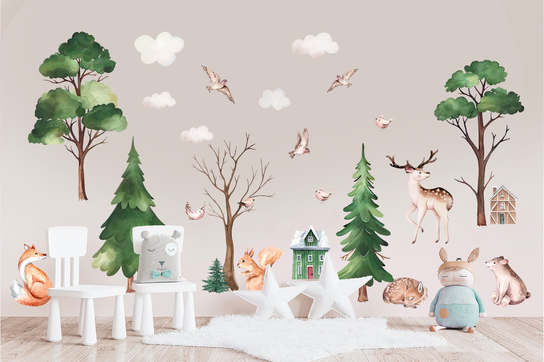 Wallsticker - Forest Trees and Animals