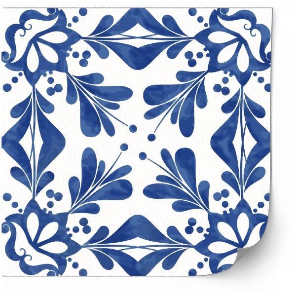 Tiles Sticker - Blue Pattern / 02 / 24 pcs