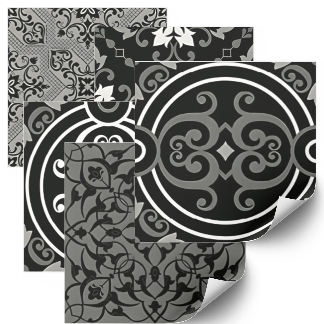 Tiles Sticker - Fineline Black / 24 pcs