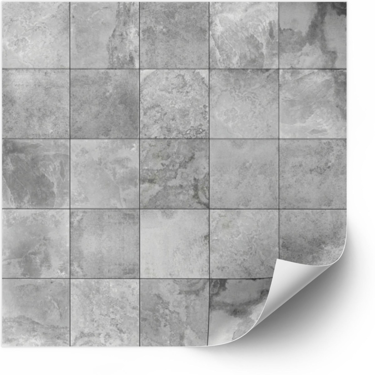 Tiles Sticker - Tiled Stone / Grey / 24 pcs