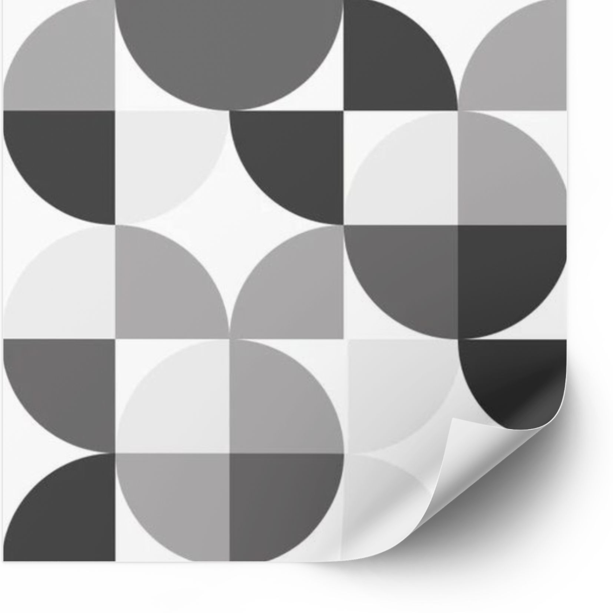 Tiles Sticker - Black and White Circles  / 24 pcs