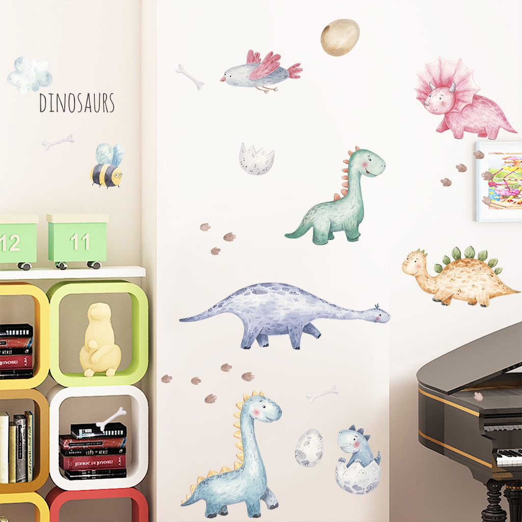 Wallsticker - Cute Dinosaurs in Watercolor