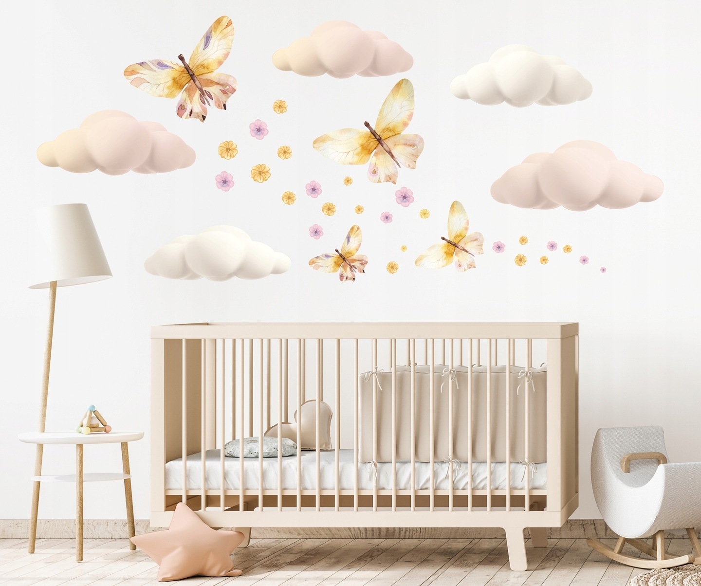 Wallsticker - Butterflies and Clouds