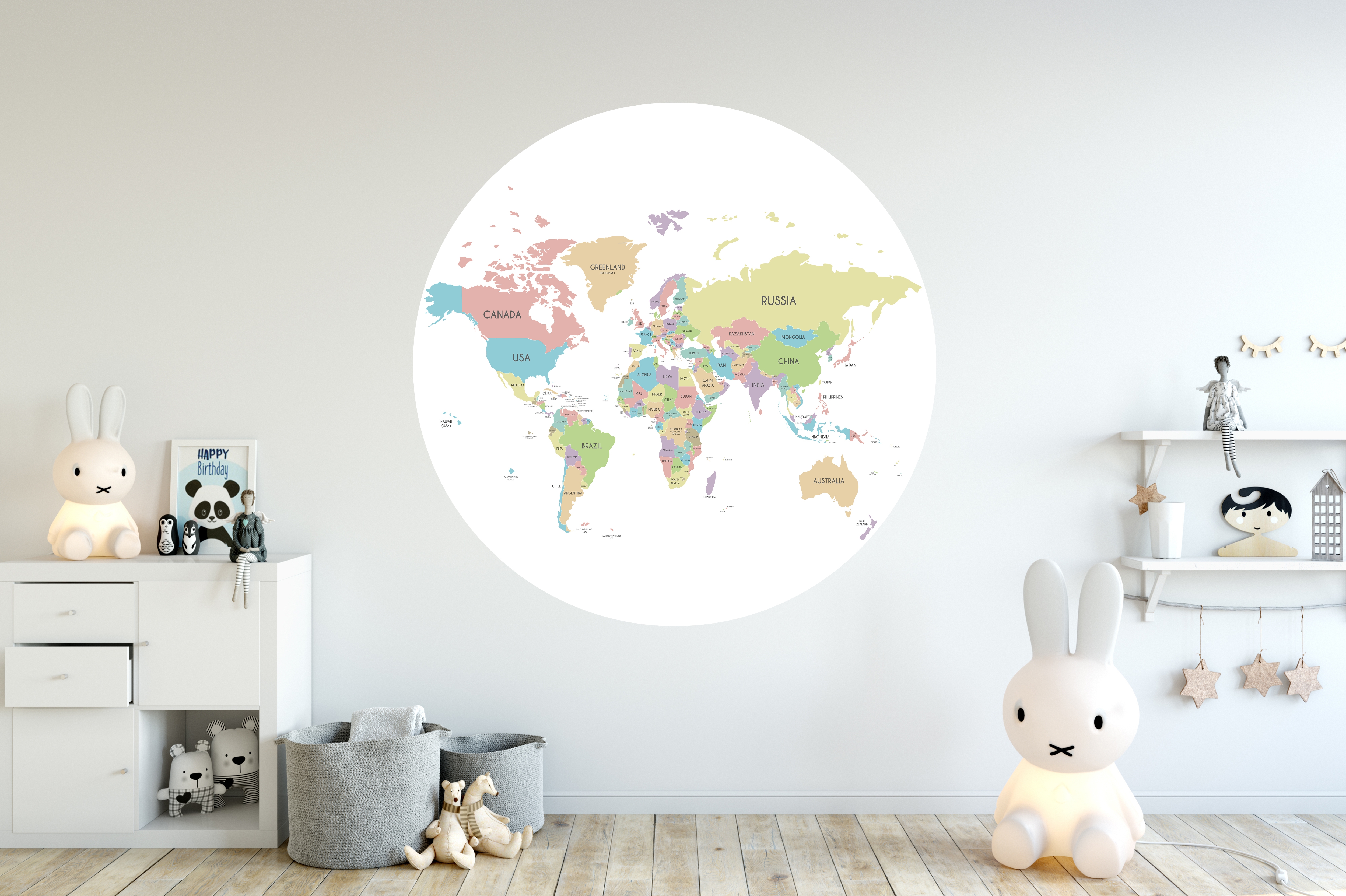Wallsticker - World Map / Circle / 01